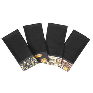 Pano Copa Praticidade Preto Barra Com Estampas Sortidas 48x68cm 217 - Auto Estima