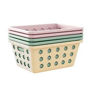 Kit Com 5 Cestas Organizadoras Pequenas Plástico Colorido 11,7x14,2x18,6cm Ref.994273929 Coza