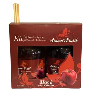 Kit Difusor de Ambiente E Sabonete Líquido Aromas Brasil Maçã E Canela 250ml 275 - Amazônia Aromas