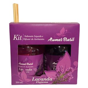 Kit Difusor de Ambiente E Sabonete Líquido Aromas Brasil Lavanda 250ml Ref.274 Amazônia Aromas