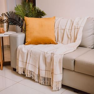 Manta Sofá Naturale Al1 Algodão Cru 250x150cm MANAT150250AL1 - Bordartes
