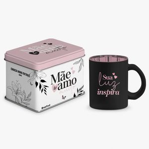 Caneca Diamond Metalic Mãe/ Sua Luz Inspira Vidro 300ml 14468 - Brasfoot