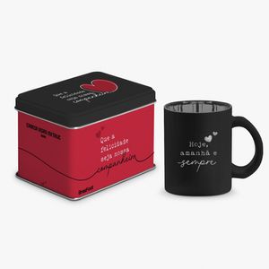 Caneca Diamond Metalic Hoje, Amanhã E Sempre Vidro 300ml 14471 - Brasfoot