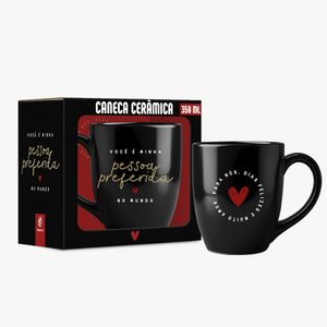 Caneca Prime Pessoa Preferida Cerâmica Preta 350ml 14487 - Brasfoot