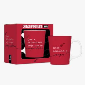 Caneca Premium Hoje, Amanhã E Sempre Porcelana Vermelha 260ml 14488 - Brasfoot