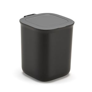 Lixeira de Pia 2,5L Plástico Preto Com Tampa Preta 2502 - Dasplast