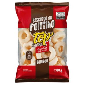 Biscoito Polvilho Salgado Argola 80g TS00053 - Top Snakcs