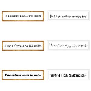 Quadro de Mesa Luxo Rústico Frases Madeira Sortido 10x50cm 106 - Art Frame