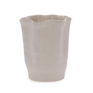Vaso Abstrato Cerâmica Bege 20,5x17cm 19384 - Mart