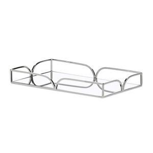 Bandeja Decorativa P Espelhada Metal Prata 28x17,5cm 20727P - Mart