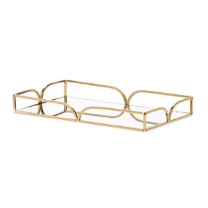 Bandeja Decorativa P Espelhada Metal Dourado 28x17,5cm 20724P - Mart