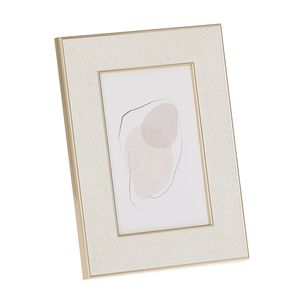 Porta-Retrato 10x15 Poliestireno Offwhite Bordas Douradas21x16cm 20648 - Mart