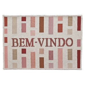 Tapete Capacho Bem-vindo Domani Rayas Cinza 40x60cm B00000446115 - Jc Serrano