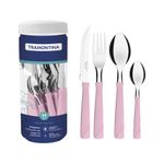 Faqueiro_24_Peças_New_Kolor_Aço_Inox_Cabos_Em_Polipropileno_Rosa_Ref.23198593_Tramontina