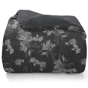 Edredom Casal Duo Folk 100% Poliéster Floral Preto 220x235cm ED0919132 - Hedrons