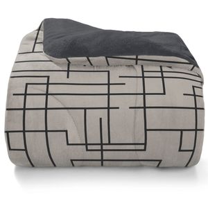 Edredom Queen Duo Lenox 100% Poliéster Geométrico Cinza 235x260cm ED09208353 - Hedrons