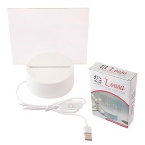 Luminária Lousa USB Acrílico ABS Branco 14,4x10x16,8cm CB3855 - Moment