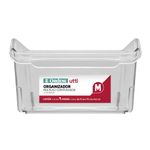 Organizador_Multiuso_M_Clear_Utti_Para_Geladeira_Com_Puxador_Transparente_9,2x15x31cm_Ref.OR48210_Ordene