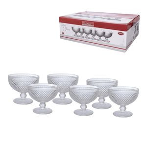 Conjunto 6 Taças Para Sobremesa Bico de Jaca Com Pé Vidro 390ml BJCA006TR - Hauskraft