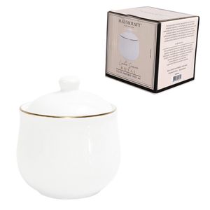 Açucareiro Royal Porcelana Branco Borda Dourada 300ml ACRO014 - Hauskraft