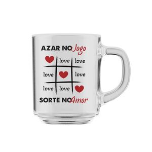 Caneca Sorte No Amor Vidro 320ml CANC248 - Hauskraft