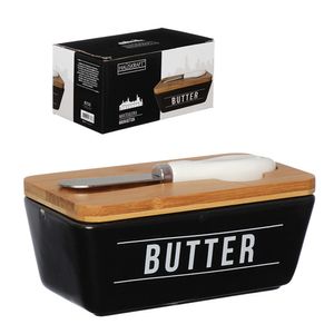 Manteigueira com Espátula Manhattan Porcelana Preta 400ml PCLN193PT - Hauskraft