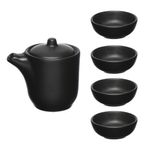 Kit_Shoyu_Manhattan_Porcelana_Preto_5_Peças_Ref.PCLN258_Hauskraft