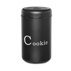 Pote para Mantimento Nero Cookie Vidro Tampa Metal Preto 1,4L POTE227 - Hauskraft