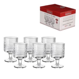 Conjunto 6 Taças Para Água/Vinho Dots Vidro 215ml TCVN027 - Hauskraft