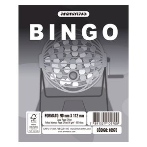 Cartela de Bingo Offset 1 Unidade com 96 Folhas 10970 - Animativa