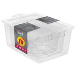 Conjunto_3_Caixas_Organizadoras_650ml/1,5l_/4l_Bel_Polipropileno_Transparente_15,3x32,5x23,5cm_Ref.OR80303_Ordene