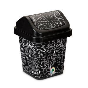 Lixeira 3L Basculante Polipropileno Decorado Blackboard LD1743 - Monte Líbano