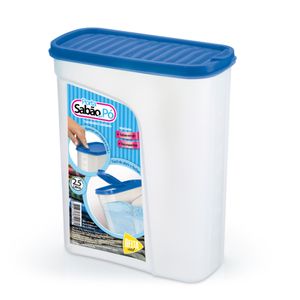 Porta Sabão em Pó Polipropileno Tampa Azul 2,5L PS1008 - Monte Líbano