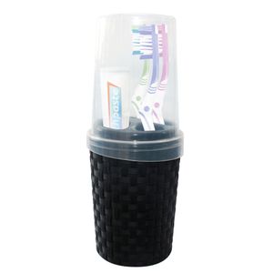 Porta Escovas Polipropileno Preto 350ml PE981 - Monte Líbano