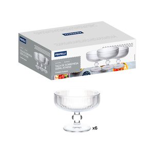 Conjunto com 6 Taças para Sobremesa Athens de Vidro 325ml 311900 - Fratelli