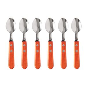 Kit 6 Colheres de Sobremesa Inox Cabo Madeira 17,1x2,9cm CK5802 - Clink