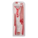 Kit_Cozinha_3_Peças_(facas_+_Descascador)_Inox_Plástico_Vermelho_13,5x3x37cm_Ref.CK6056_Clink