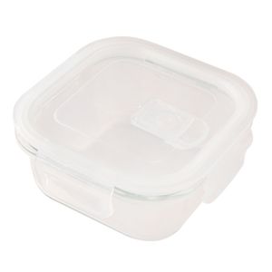 Pote Hermético 525ml Quadrado Vidro 13,2x13,2x5,5cm F0362 - Flashgoods