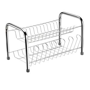 Escorredor Berço para 13 Pratos Com Porta Copos Aço Cromado 1066 - Arthi