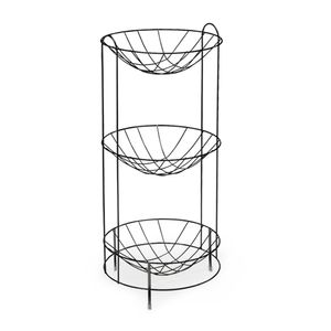 Fruteira Tripla Aço Black 2522 - Arthi