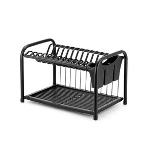 Escorredor de Louças Gaivota Duplo Com Porta Talheres e Copos Black 2594 - Arthi