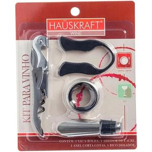 Kit Para Vinho 4 Acessórios VIN007 - Hauskraft