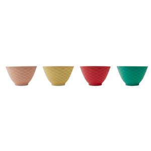 Conjunto de Bowls Redondos Plástico Sortido 4 Peças 15x9cm B0168 - bee
