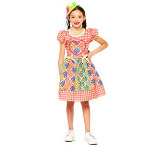 Vestido Junino Infantil Estampa Quitéria Tamanho G JN7027G - Fantasias Super