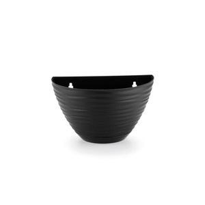 Floreira de Parede Dunas com Prato Plástico Preto 15x14cm 6202 - Dasplast