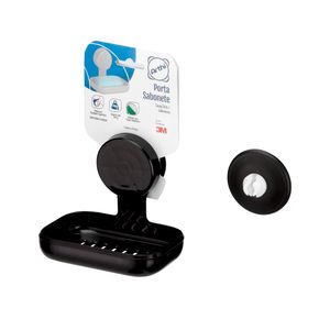 Porta Sabonete Black Adesivo 3M 3430 - Arthi