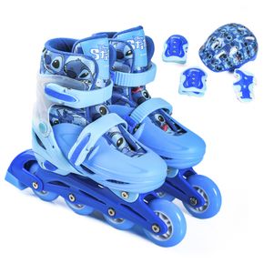 Patins Inline Tam 32-35 com Kit Proteção Plástico e Ferro DIS0501 - Disney