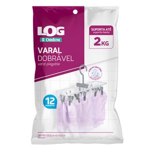 Varal Dobrável Log com 12 Prendedores OR16400 - Ordene