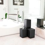 Kit_3_Peças_Para_Banheiro_(dispenser,_Porta_Escova_E_Porta_Algodão)_Smile_Polipropileno_Preto_Ref.1529P_Stolf