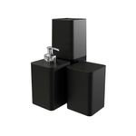 Kit_3_Peças_Para_Banheiro_(dispenser,_Porta_Escova_E_Porta_Algodão)_Smile_Polipropileno_Preto_Ref.1529P_Stolf